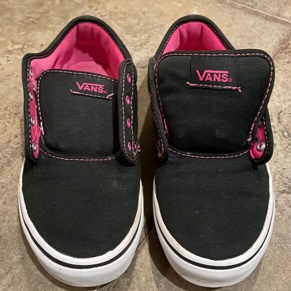 Vans Atwood Black and Pink Low Top Sneakers Missy Size 3.5 TB4R Athletic - Picture 4 of 12